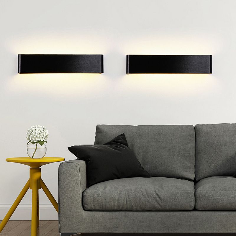 Contemporary Style Rectangular Wall Lamps Metal 2 Lights Wall Lighting