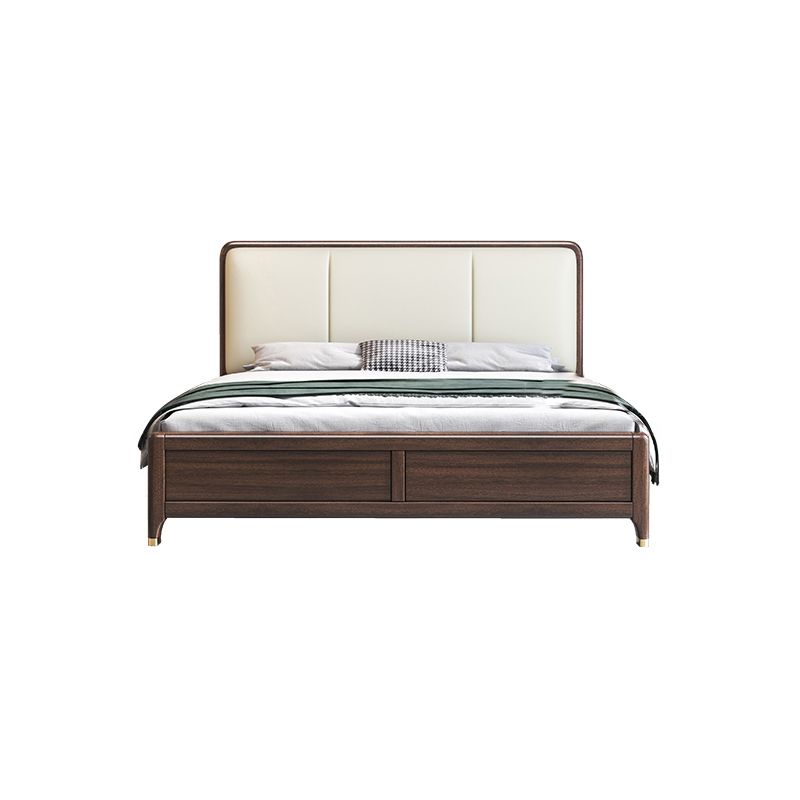 Contemporary Solid Wood Mattress Included with Headboard Rectangular Standard Bed