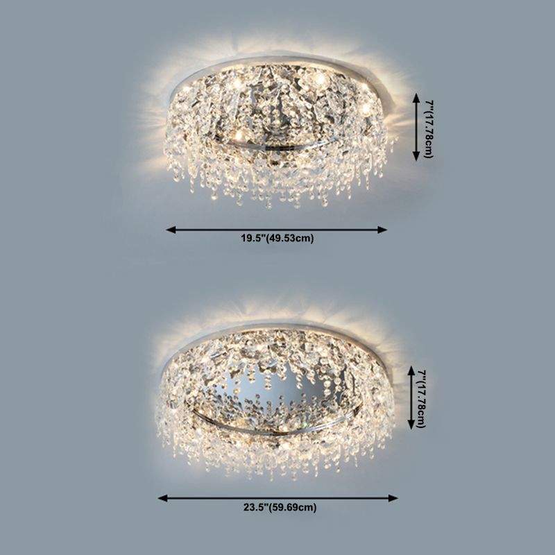 Lámparas empotradas de cristal redondas, accesorio de techo moderno con montaje empotrado para sala de estar