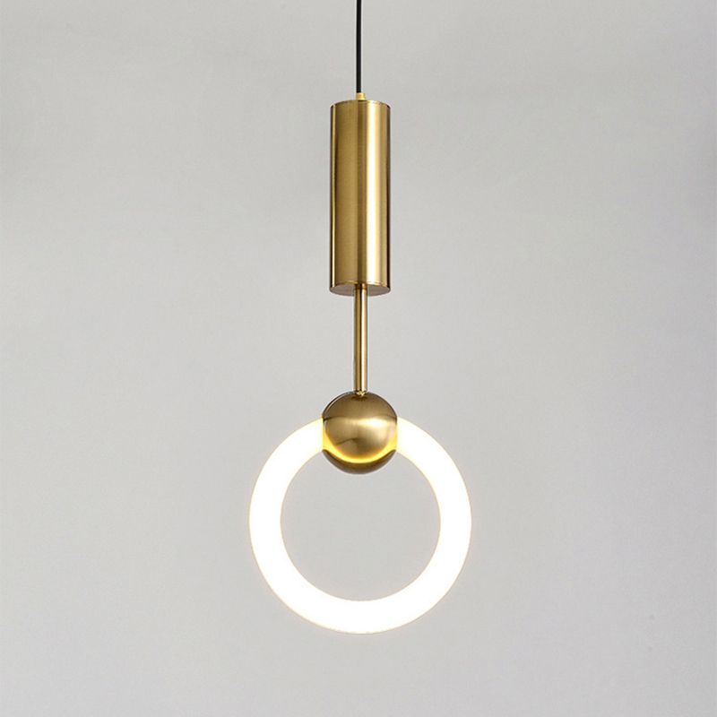 Suspension de suspension anneau lumière moderne de style moderne LED PLAN PLENDANT BLANC