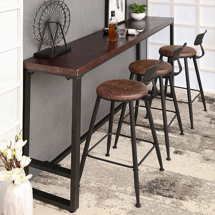 1/4/7 Pieces Industrial Rectangular Pub Table Set Wooden Counter Table with High Stools