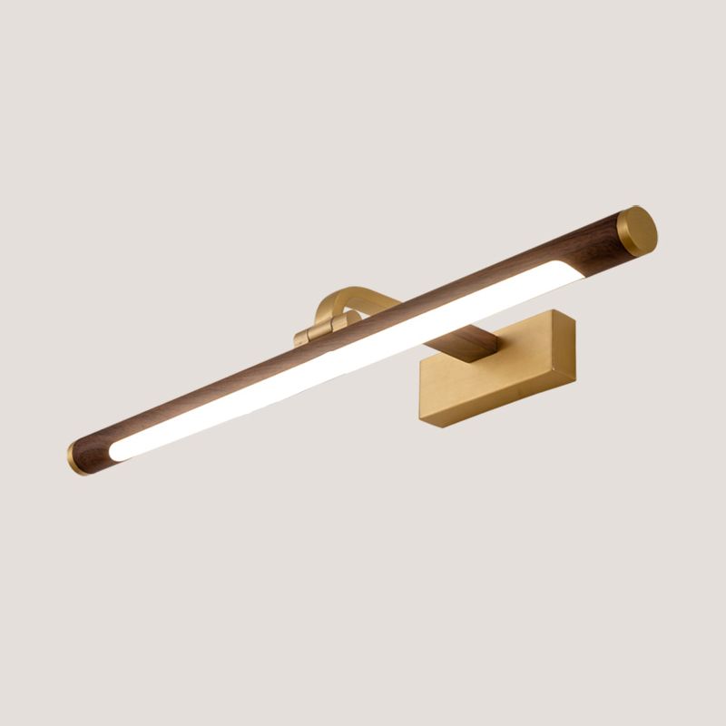 Metal Linear Shade Wall Sconce Modern Style Modern 1 Apparecchio di illuminazione da parete a specchio leggero in marrone