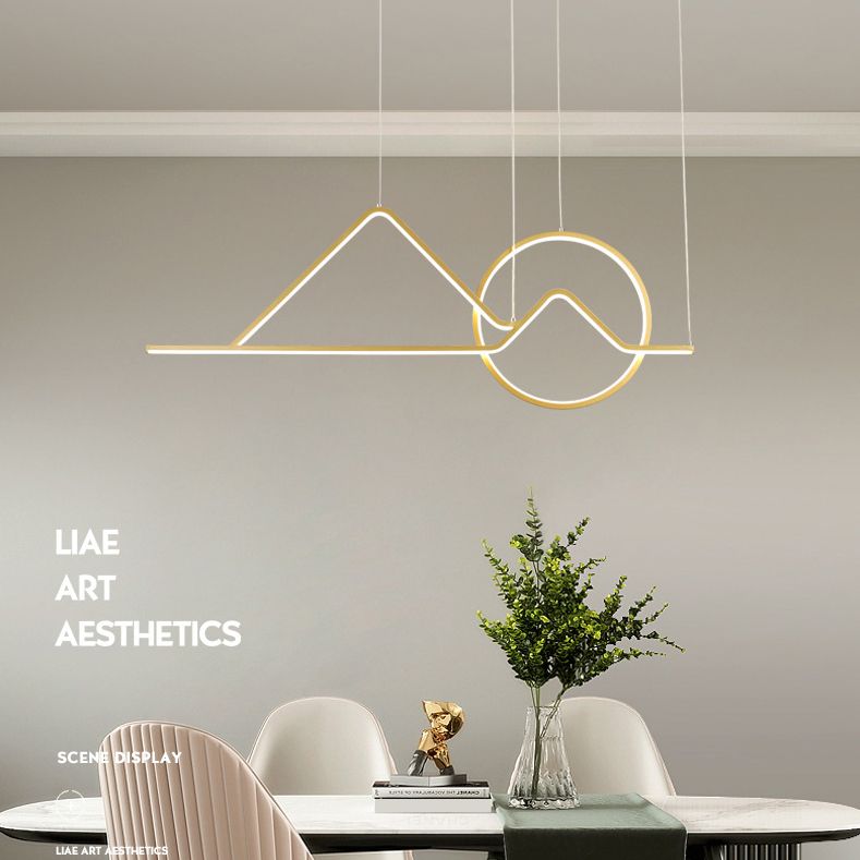 Modern Singularity LED Linear Pendant Light Aluminium Ceiling Light for Dining Room