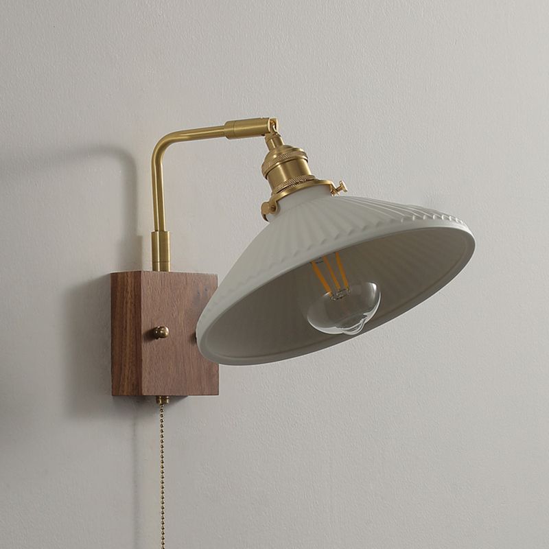 Ponderie murale en verre en métal en bois 1 luminaire à la tête murale pour le salon de la salle d'étude