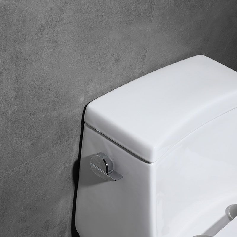White Ceramic Floor Toilet Elongated One Piece Toilet with Glazed Surface