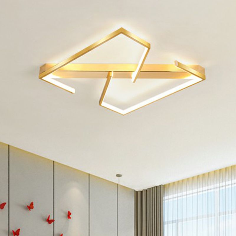Z-ähnliche Deckenleuchte Simplicity LED-Einbauleuchte für Schlafzimmer aus Metall in Gold