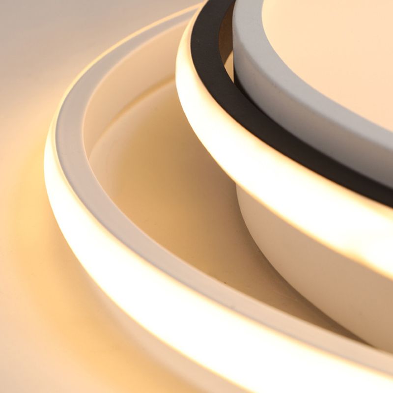 Apparecchio da soffitto in acrilico a 2 luci in stile moderno con montaggio a incasso a LED rotondo