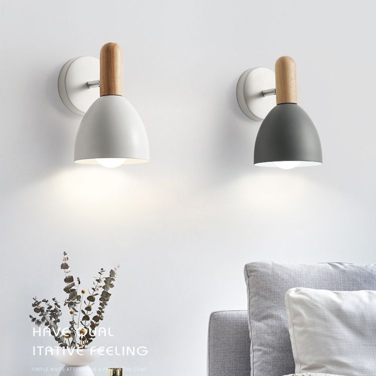 Nordic Simplicity Dome Wall Mounted Lamps Metallic Wall Mount Light Fixture for Bedroom