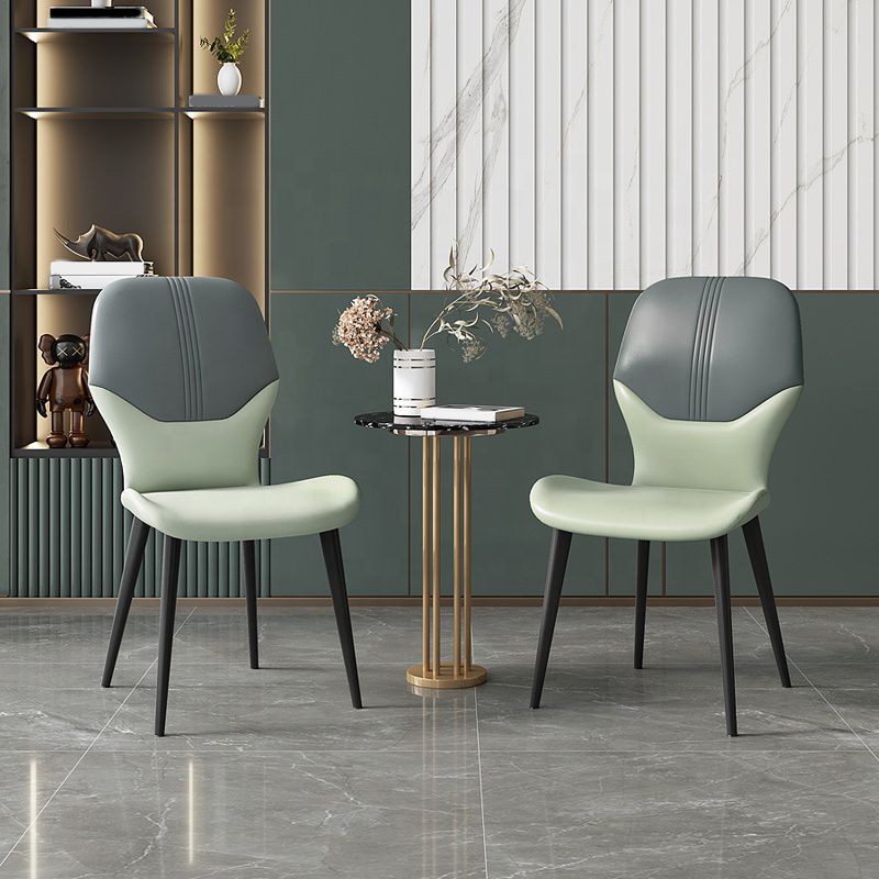 Industrial Metal Dining Room Chair PU Leather Dining Chairs for Home Use