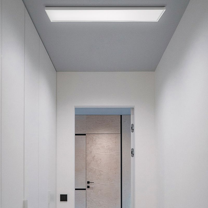 Plafonnier LED de forme rectangulaire en aluminium moderne, 1 lumière, montage encastré pour salle à manger