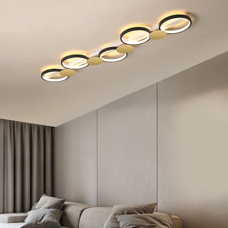 Contemporary Round Ceiling Lamp LED Flush Mount Ceiling Light with Acrylic Shade