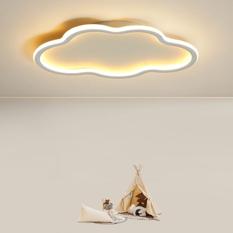 Lámpara de techo empotrada Simplicity en forma de nube, accesorio de montaje empotrado en blanco para sala de estar