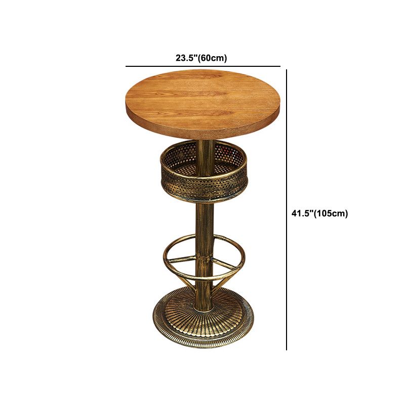 Industrial Solid Wood Bar Table Set 1/3/4/5 Pieces Counter Table with High Stools