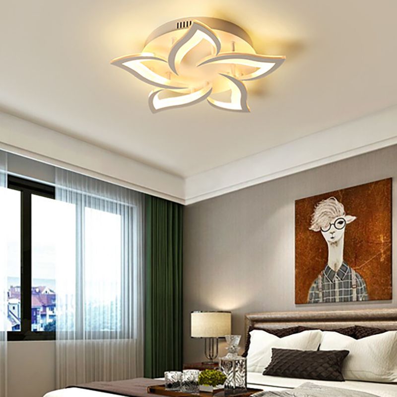 White Sputnik Ceiling Flush Mount Minimalist LED Metal Ceiling Lighting