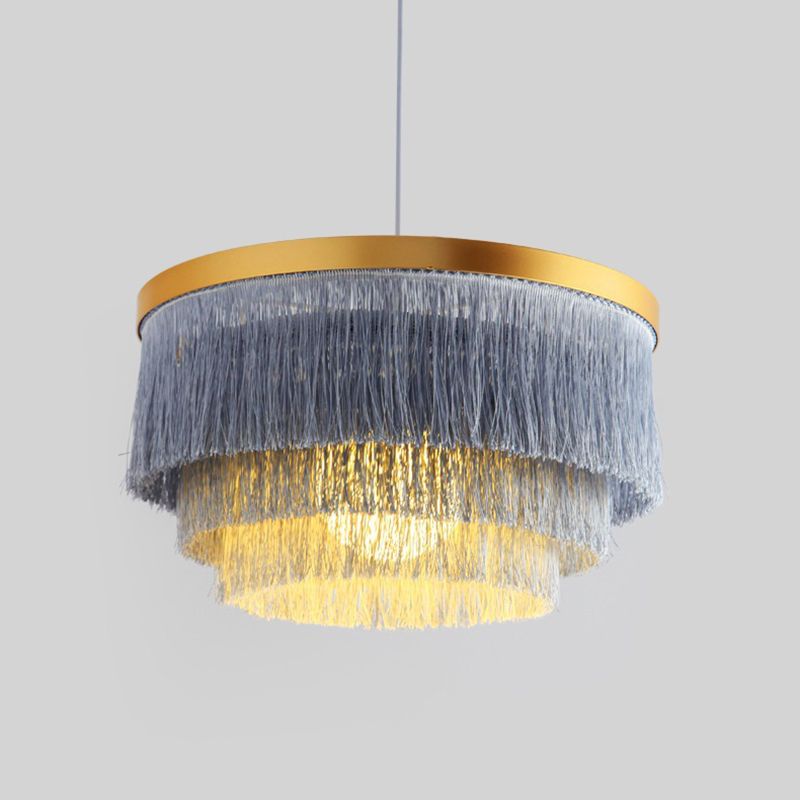 Kreisförmige Stoff hängende Lichter moderner Stil 1-Licht-Anhänger Lampenleuchten