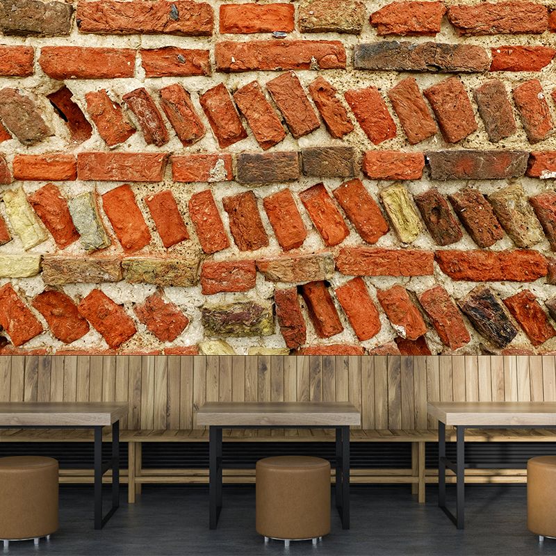 Brick Wall Mural Wallpaper Photography Mildew Resistant for Living Room Bedroom