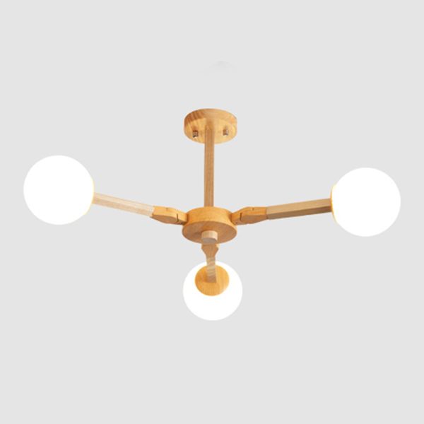 Holzkugel geformt Kronleuchter Anhänger Leicht moderne Deckenheizlicht in Holz