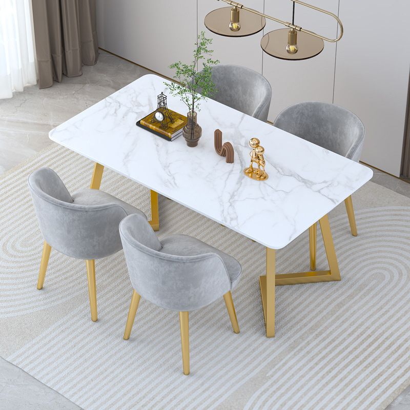 Modern Double Pedestal Dining Table Stone Dining Table for Home