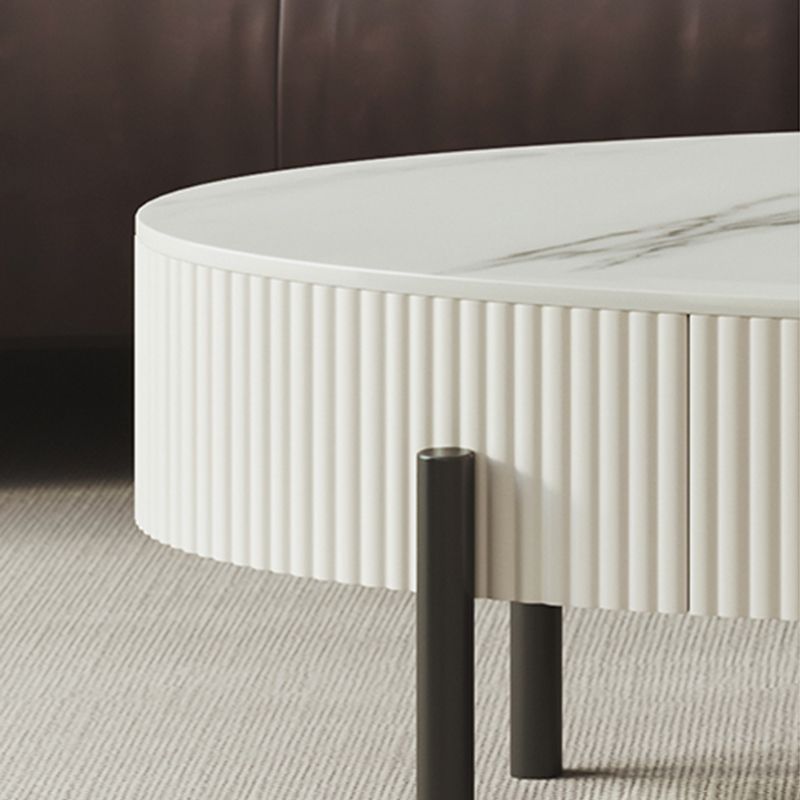 Glam 4 Legs Coffee Cocktail Table Slate Cocktail Table with Storage Drawers