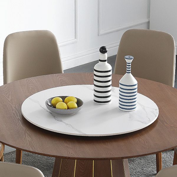 Contemporary Ash Wood Table for Restaurant Dining Table with Pedestal Base