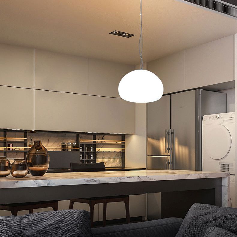 1 éclairage pendentif en dôme léger moderne de plafond de pendentif en verre moderne pour restaurant