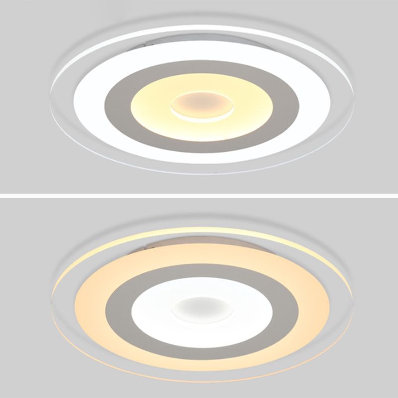 LED Slaapkamer Flush Mount Plafond Licht Armatuur Eenvoudige Witte Flush Mount Verlichting met ronde Acryl Schaduw