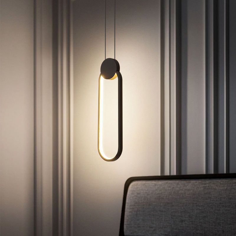 Moderne künstlerische LED Hanging Lampe Lacked Iron Linear Pendellicht mit Acrylschatten