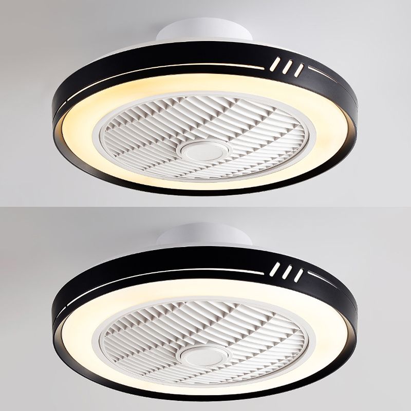 5-Blade Metallic Ceiling Fan Modernism Polish Finish Fan with Light for Hallway