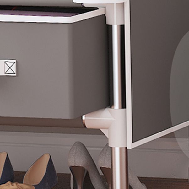 Contemporary Style Wardrobe Armoire Steel Frame Wardrobe Cabinet with Drawers