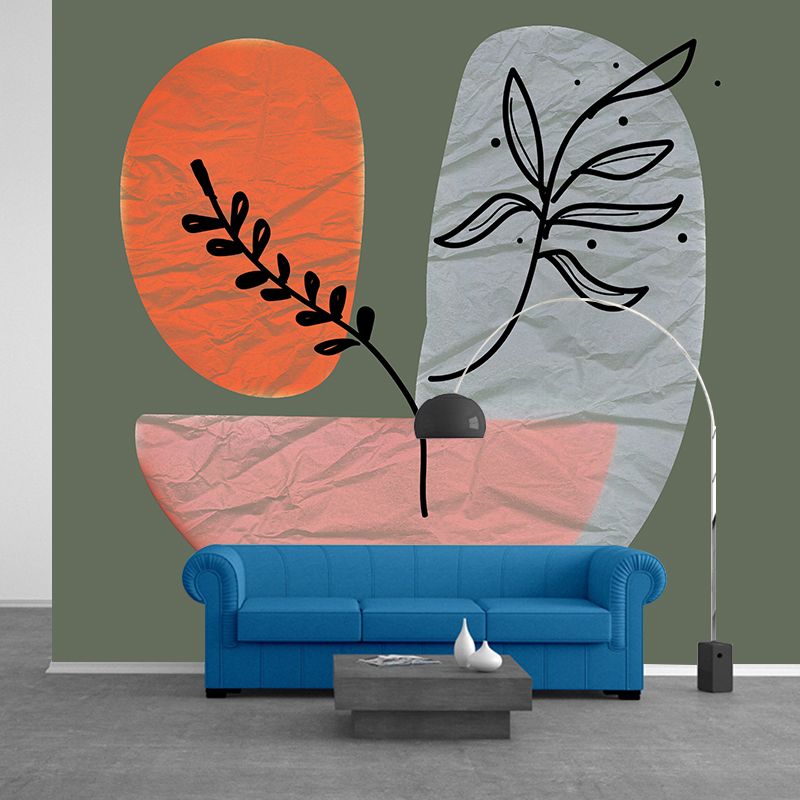Illustration Mildew Resistant Mural Wallpaper Plants Print Indoor Wall Mural