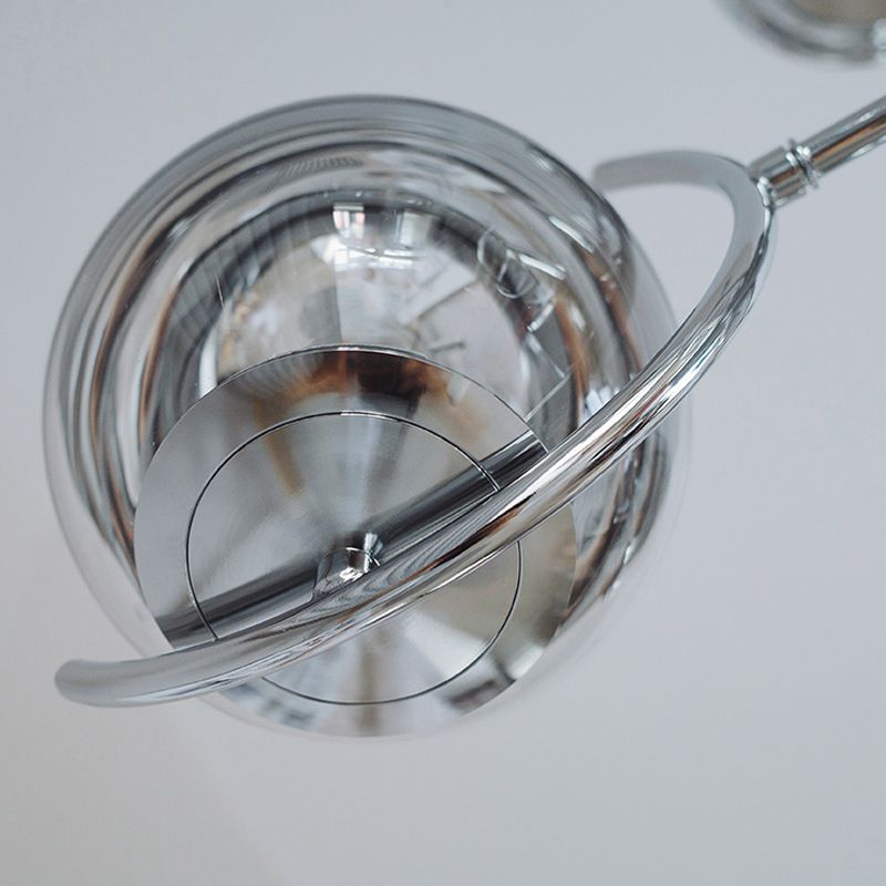 Globe Pendant Lights Modernism Glass Pendant Lighting Fixtures in Silver