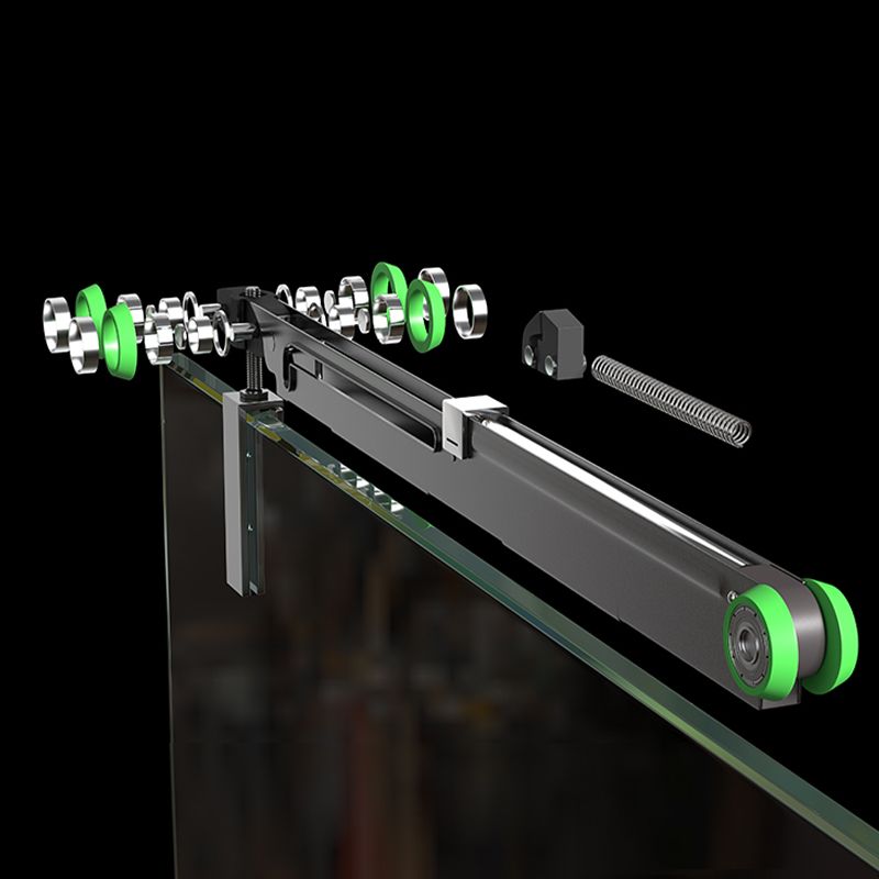 Narrow Edge Semi Frameless Shower Door Tempered Glass Double Sliding Shower Door