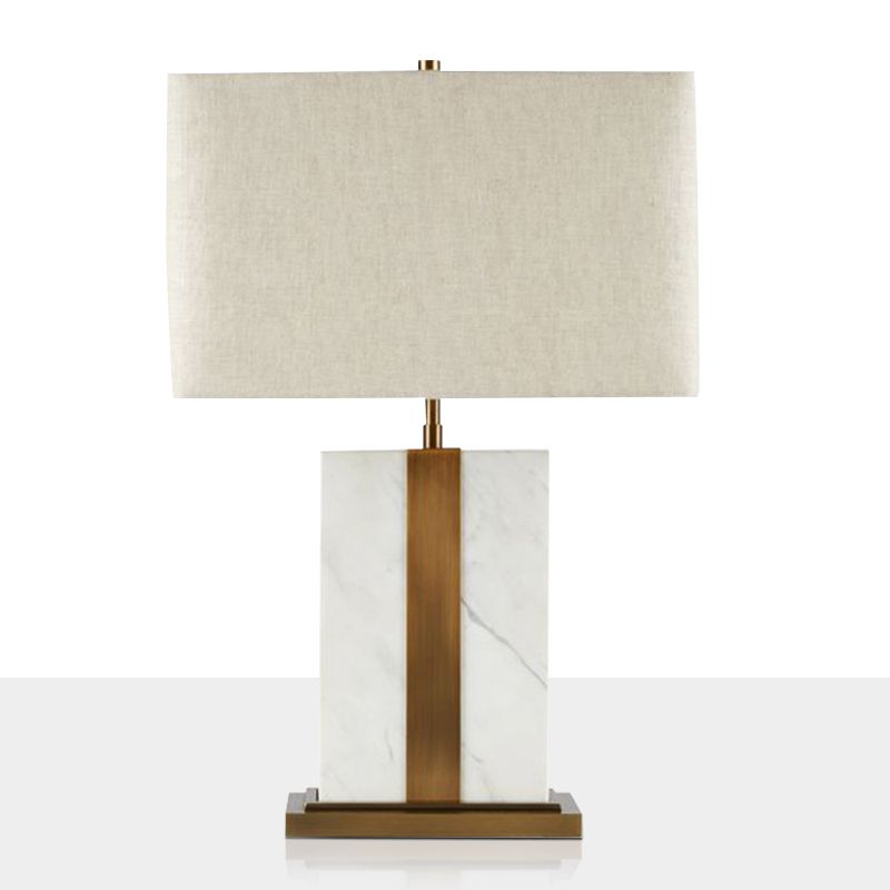 Nordic Modern Table Lamp 1-Light Rectangular Metal Table Light for Bedroom