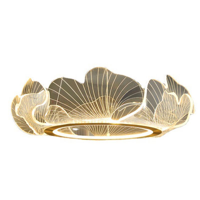 Circular Modern Style Pendant Light Fixture 1-Light Acrylic Ceiling Suspension Light