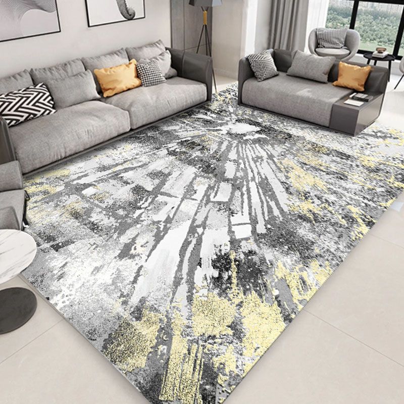 Brown Stone Pattern Carpet Polyester Simple Carpet Washable Carpet for Home Decor