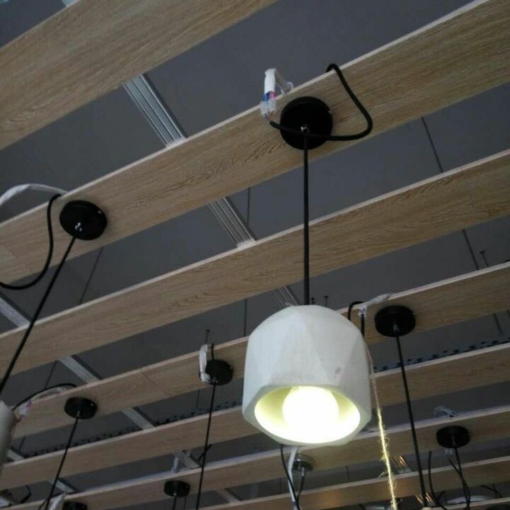 Grijze geometrische hanger lamp Minimalistisch 1-licht cementophanglicht voor eetkamer