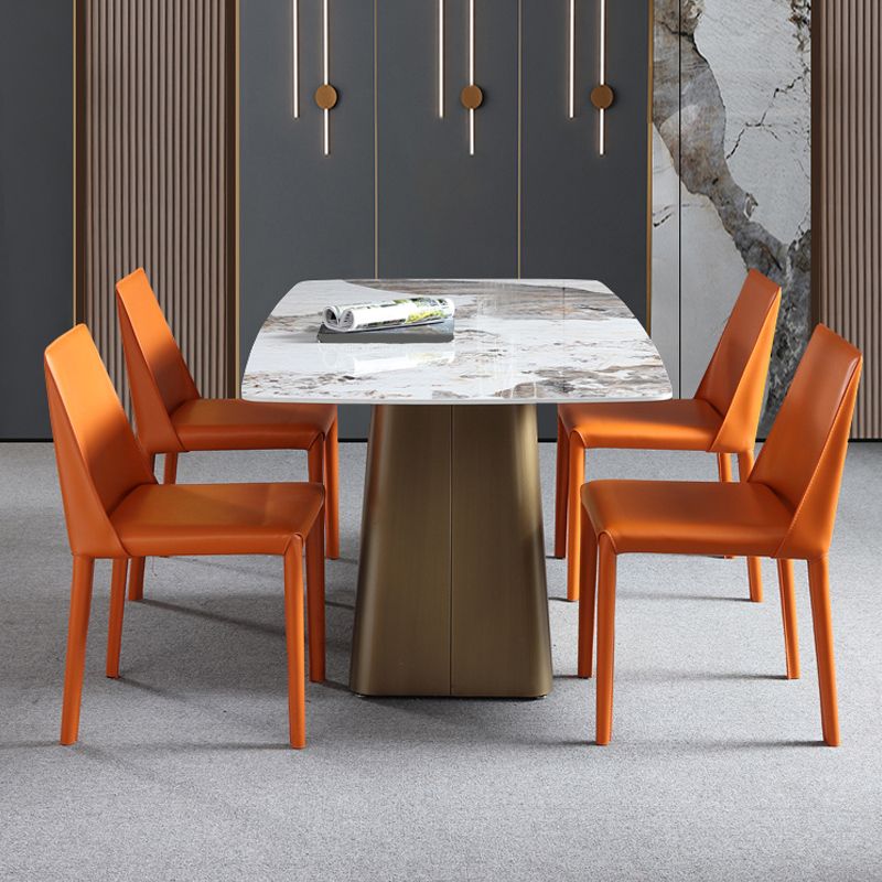 1/4/5/7 Pcs Metal Glam Style Dining Room Set with Rectangle Table Dining Set