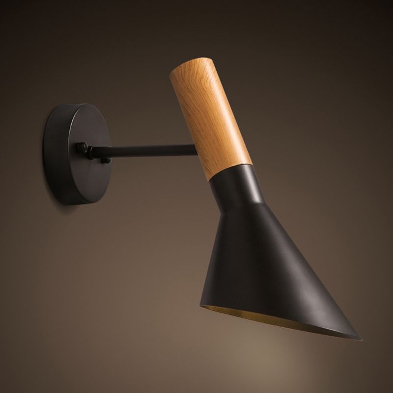 Industrial Style Hourglass Shape Wall Lamp Metal 1 Sconce Light in White/Black