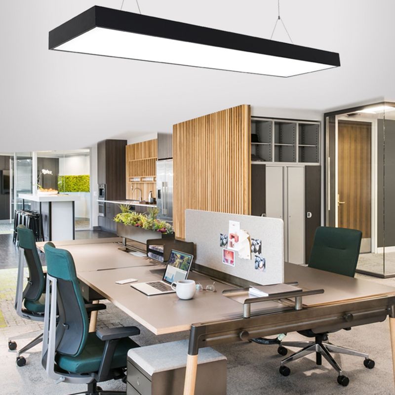 Lampes suspendues modernes avec des luminaires d'éclairage de pendentif à LED noir en acrylique pour le bureau