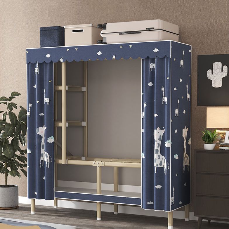 Modern Wardrobe Armoire with Legs Steel Wardrobe Cabinet with Shelves