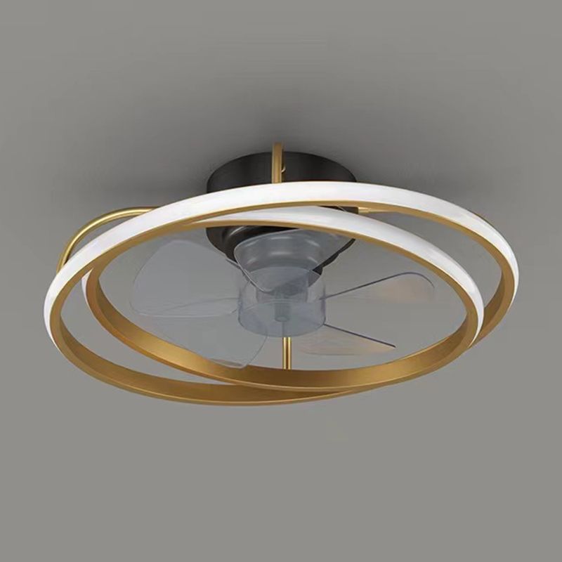 Geometric Shape Metal Ceiling Fans Modern Multi-Lights Ceiling Fan Lamp