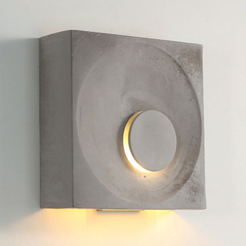 Stone Square Wall Sconce Lighting Modern Style 1 Light Wall Lighting Fixtures