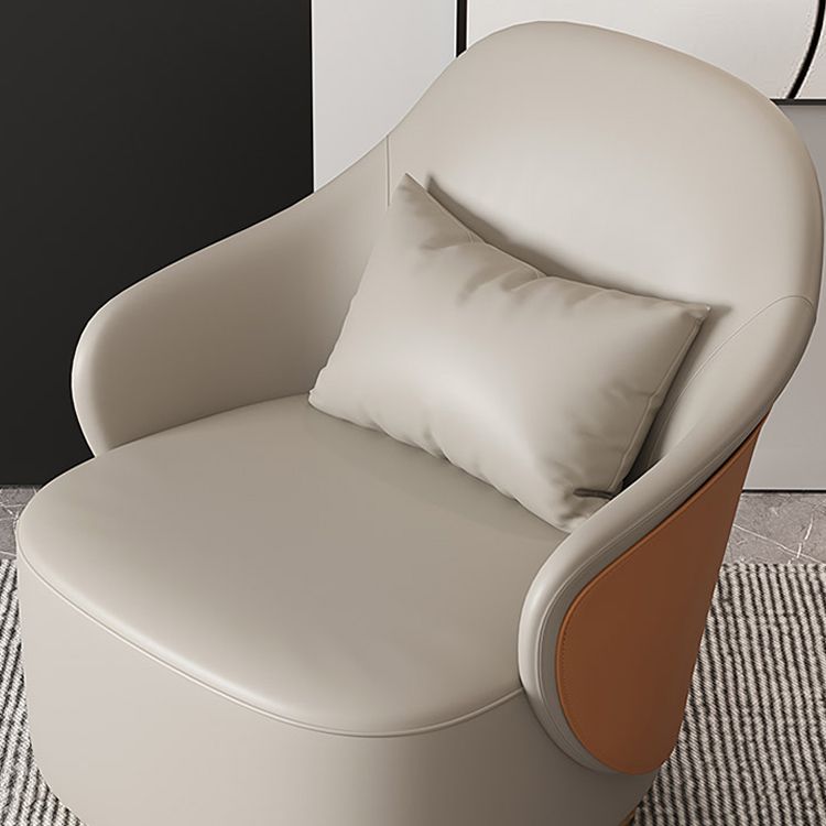 Recessed Arms Chair 25.59" Wide Faux Leather Arms Included Chair with Pillow Back