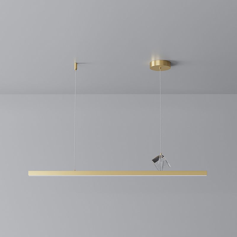 1 Light Linear Island Lighting Fixtures Contemporary Metal Island Pendants for Dining Room