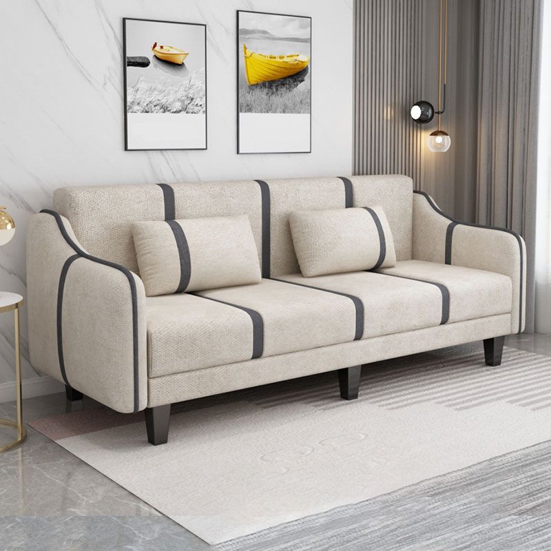 Contemporary Pillows Convertible Sloped Arm Stationary Seating