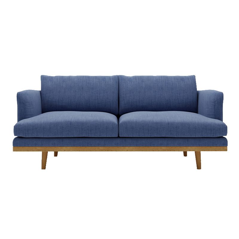 Modern 29.52" H Cotton Blend Wood Frame Recessed Arm Loveseat