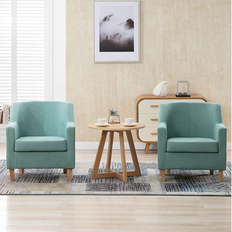 27.55" W Velvet Arm Chair Basic 4 Legs Accent Chair with Tight Back and Square Arms