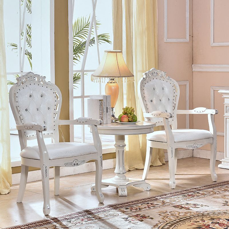 Upholstered European Style Dining Arm Chair Open Dining Chair for Restaurant