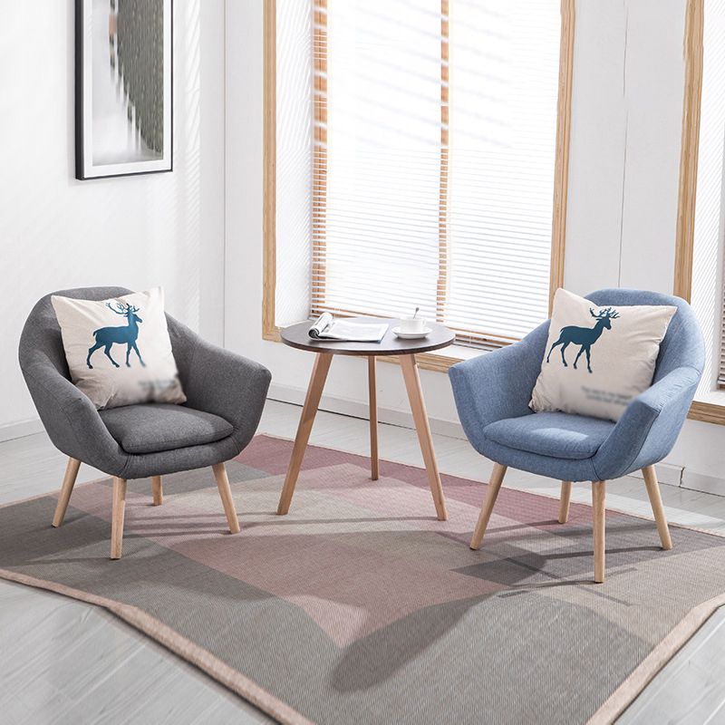 Linen Arm Chair 28.74" L x 24.80" W x 30.31" H Flared Arms Accent Chair with Pillow Back