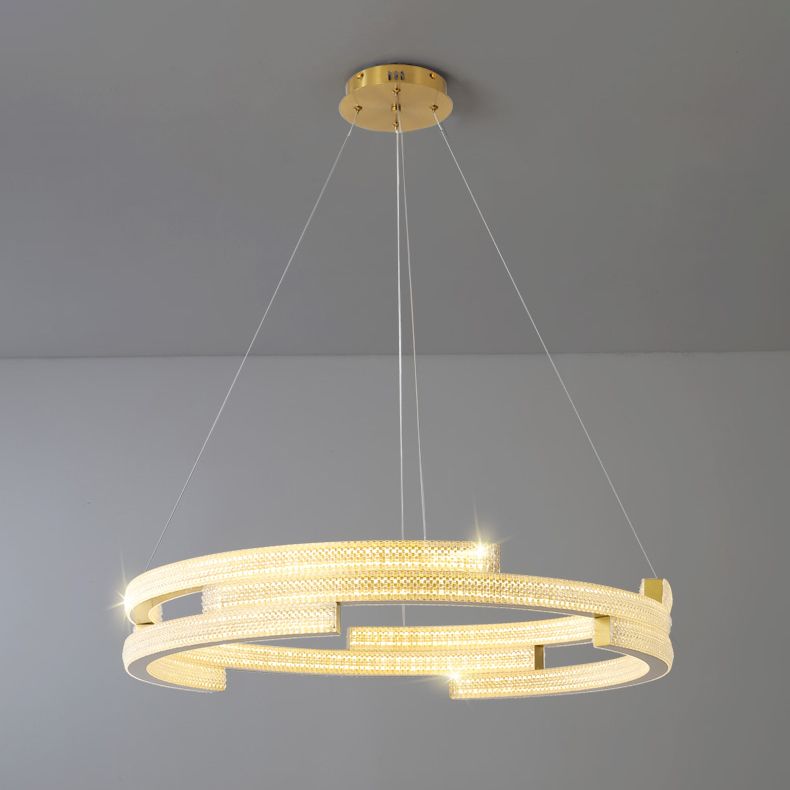 Contemporary Luxury LED Pendant Light Metal Linear Chandelier for Living Room
